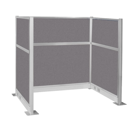 Versare Pre-Configured Hush Panel Electric Cubicle (U Shape) 6' x 4' Slate Fabric 1859391